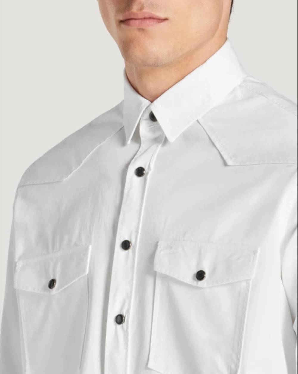 Pt Torino Camicia in gabardina di cotone Saldi Di Fabbrica
