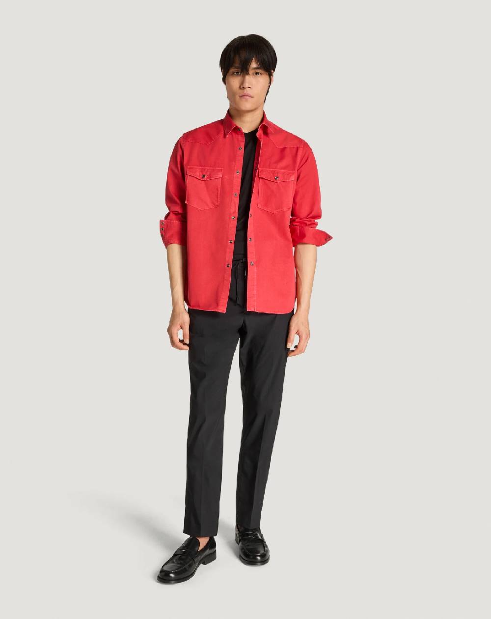 Pt Torino Camicia in gabardina di cotone Spedizione Gratuita