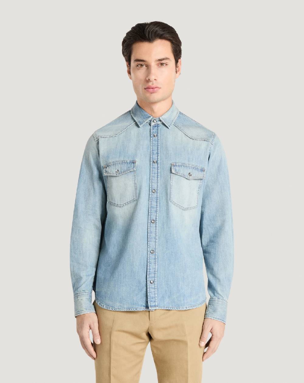 Pt Torino Camicia in denim Consegna Veloce