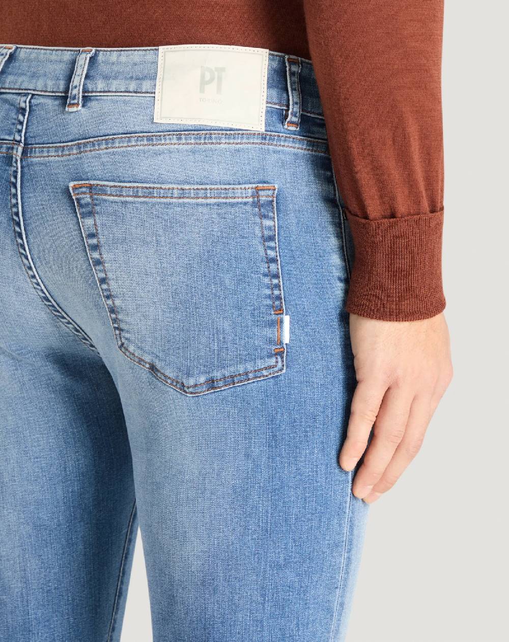 Pt Torino Jeans Swing in denim stretch indigo Vendita Calda