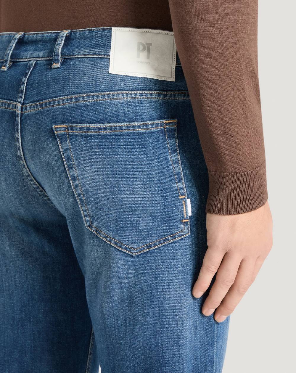 Pt Torino Jeans Indie in denim soft touch Vendita Economica