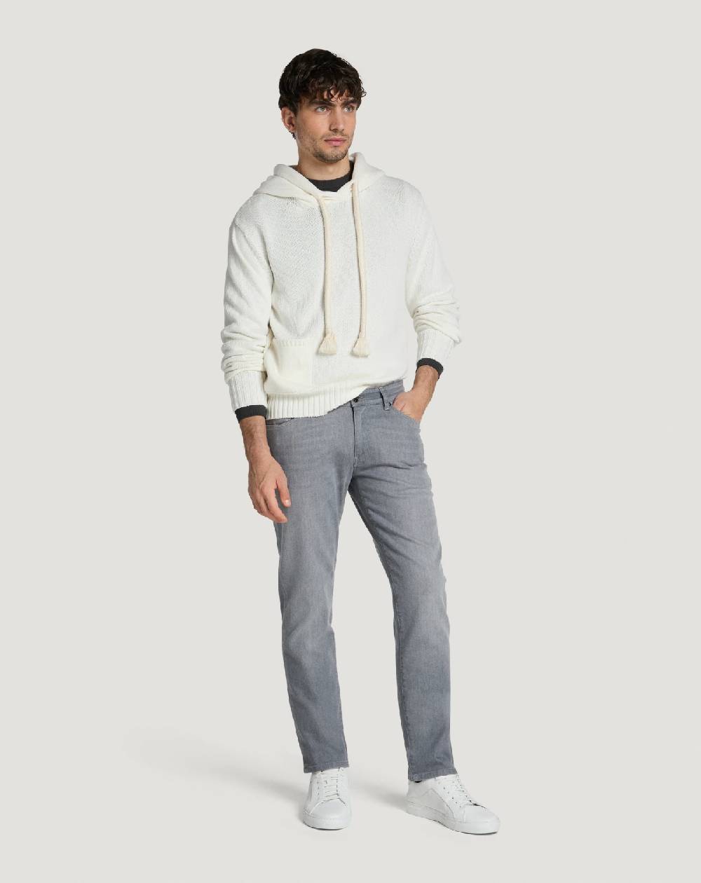 Pt Torino Jeans Swing in light grey denim Saldi Di Fabbrica