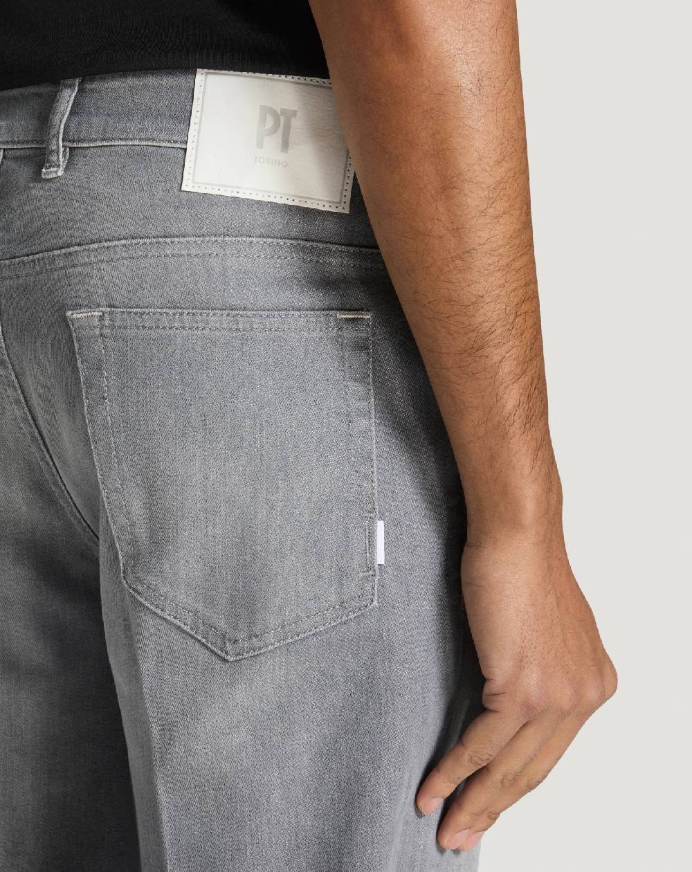 Pt Torino Jeans Reggae in light grey denim Pezzi Unici