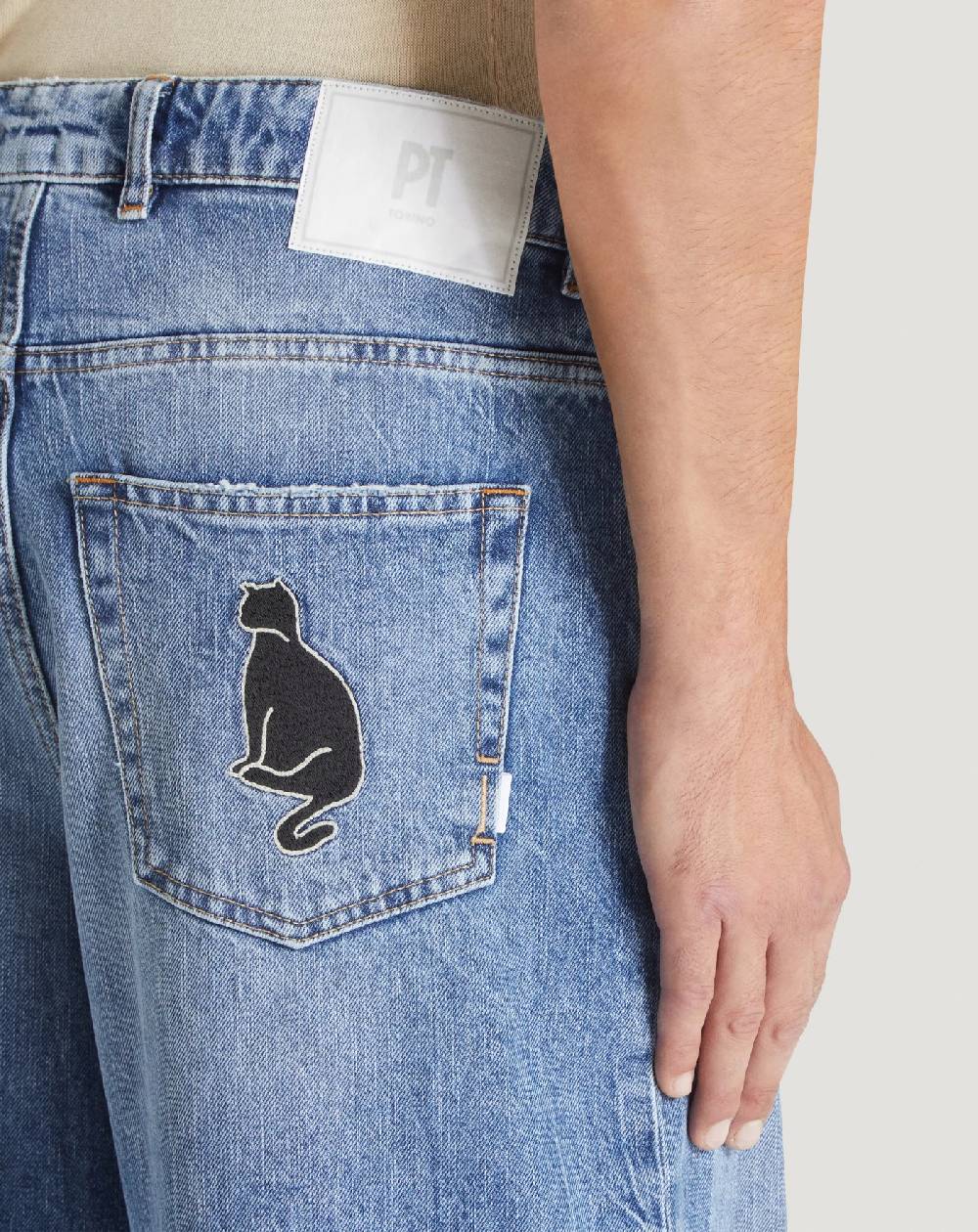 Pt Torino Jeans Skater in denim vintage Affare Del Giorno