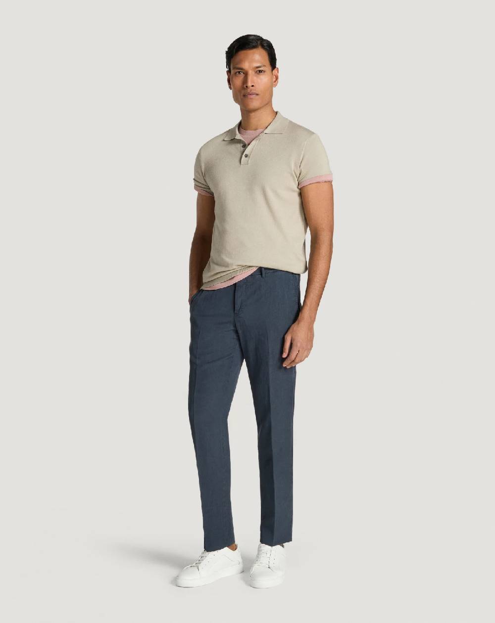 Pt Torino Pantaloni Slim in cotone e lino batavia Hotsell