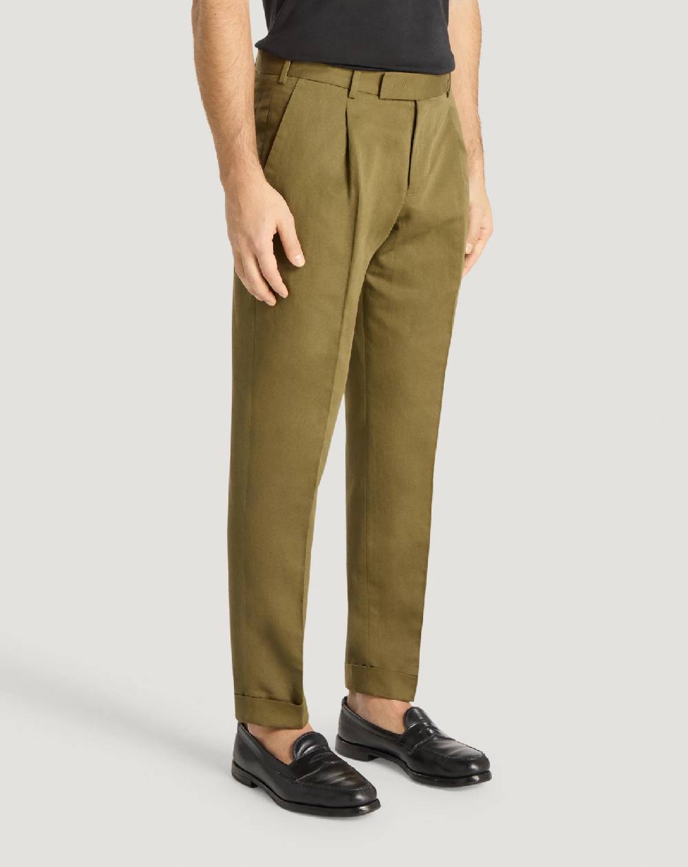 Pt Torino Pantaloni Rebel in gabardina di cotone e lino Vendita Calda
