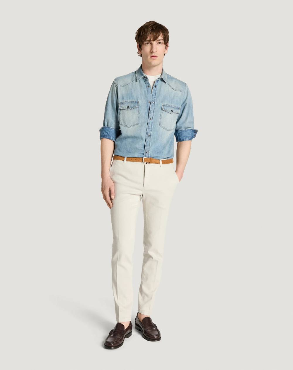 Pt Torino Pantaloni House in silky denim stretch Economico