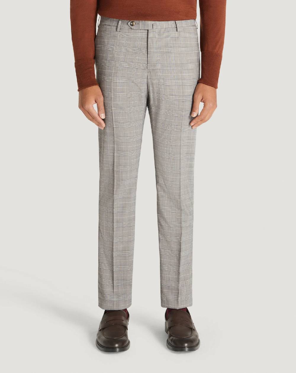 Pt Torino Pantaloni Superslim in tecno lana a quadri In Saldo