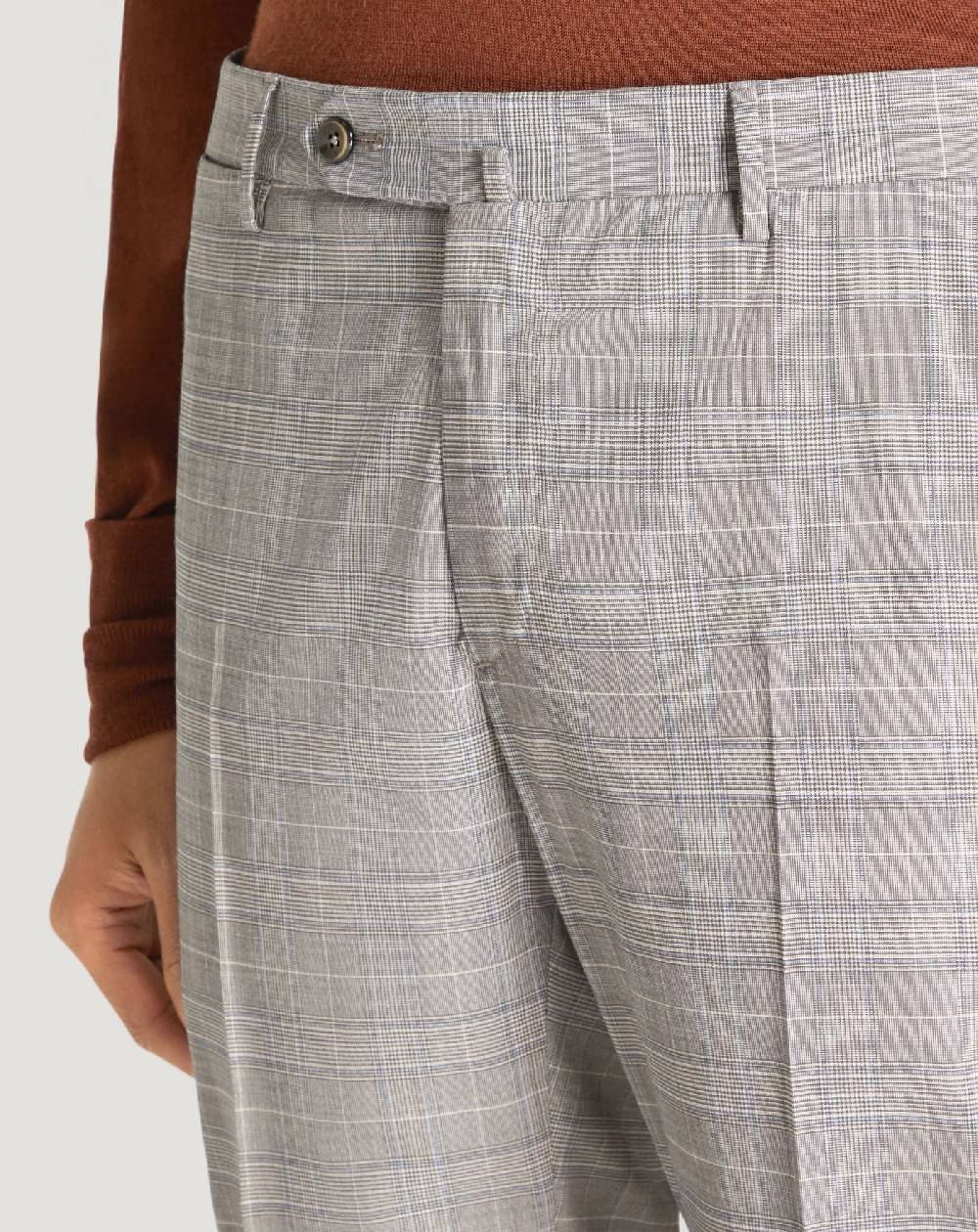 Pt Torino Pantaloni Superslim in tecno lana a quadri In Saldo