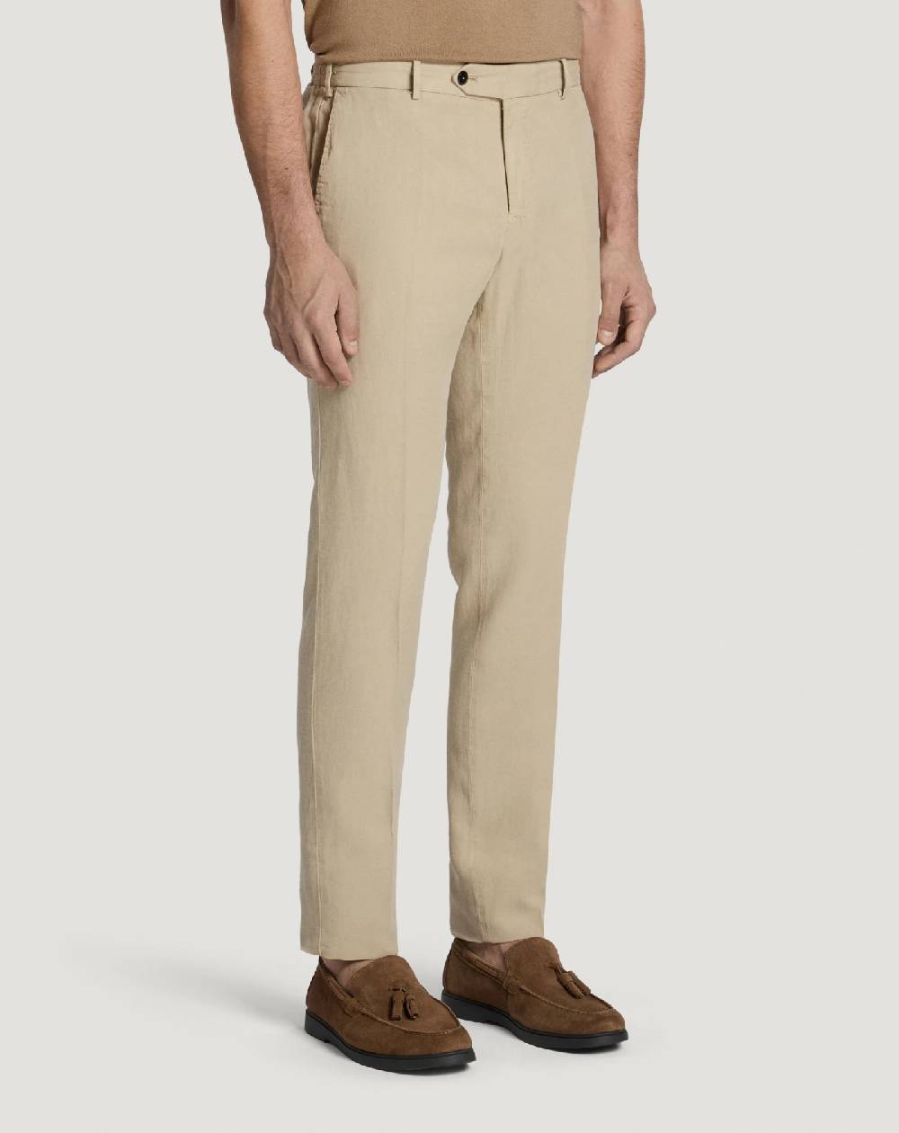Pt Torino Pantaloni Slim in cotone e lino batavia Acquista Ora