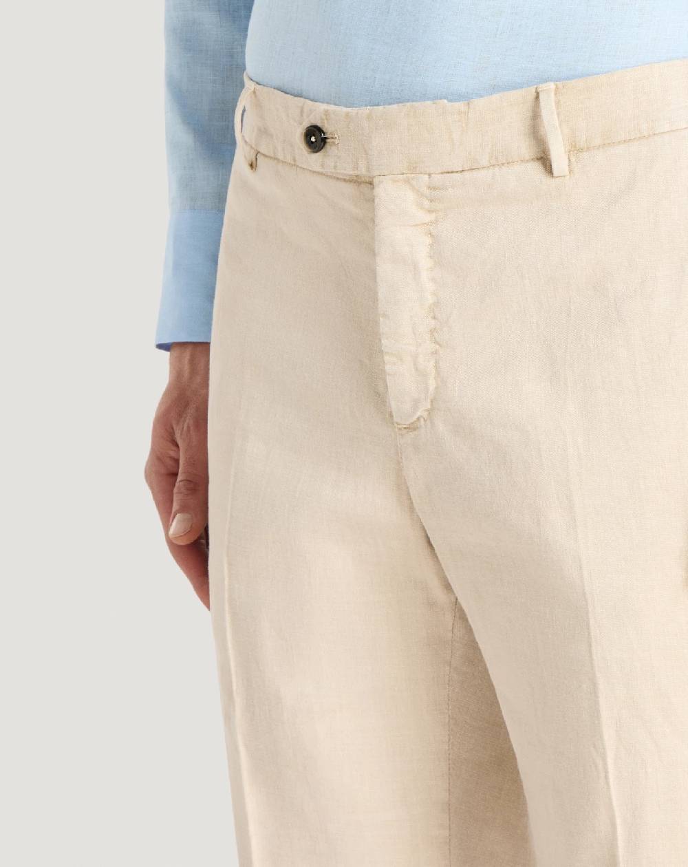 Pt Torino Pantaloni Slim in lino stretch délavé Consegna Veloce