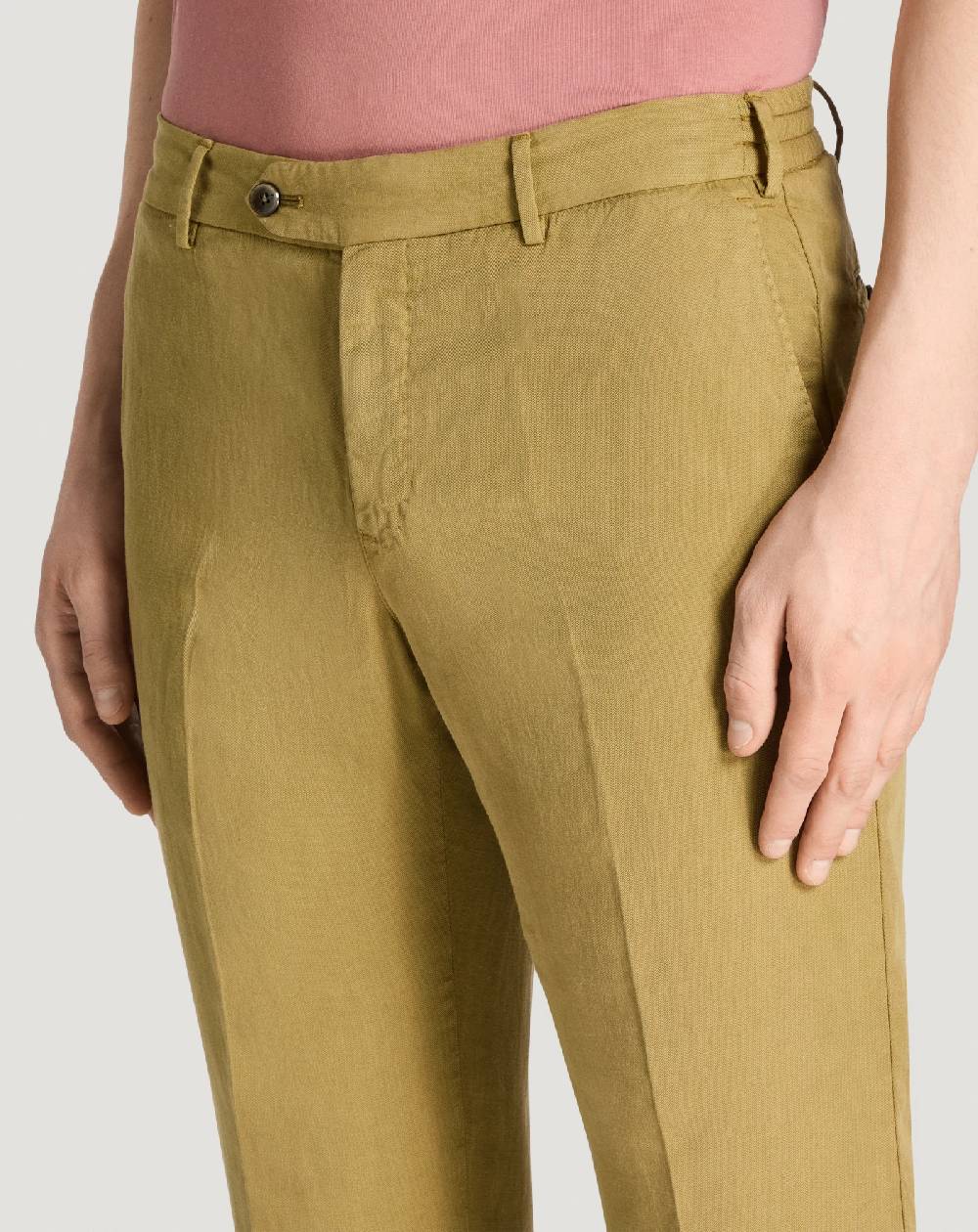 Pt Torino Pantaloni Slim in cotone e lino batavia Affare Del Giorno