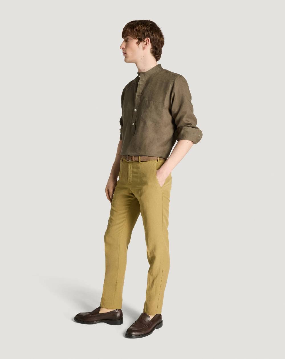 Pt Torino Pantaloni Slim in cotone e lino batavia Affare Del Giorno