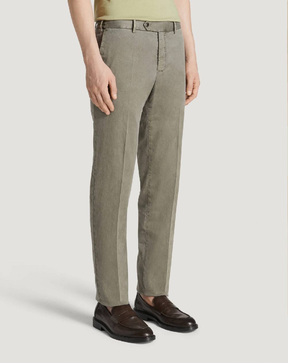 Pt Torino Pantaloni Slim in lino stretch délavé Economico