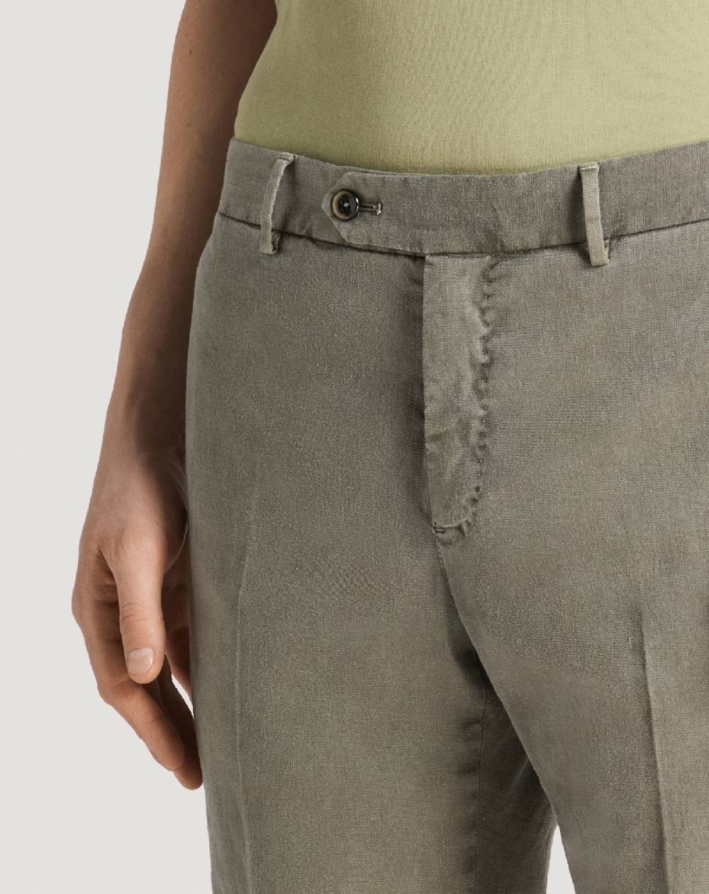 Pt Torino Pantaloni Slim in lino stretch délavé Economico