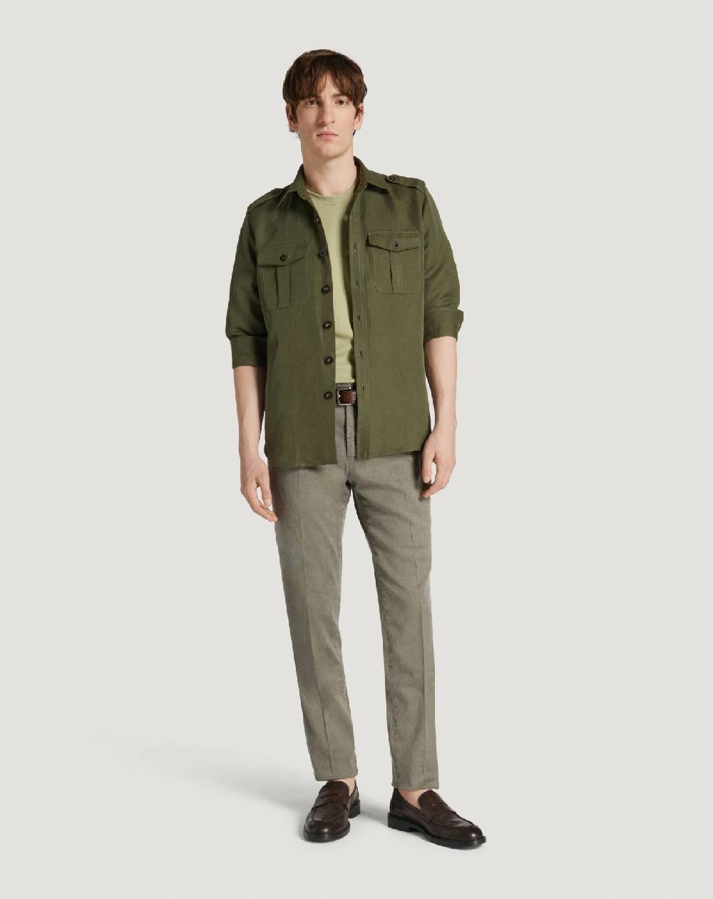 Pt Torino Pantaloni Slim in lino stretch délavé Economico