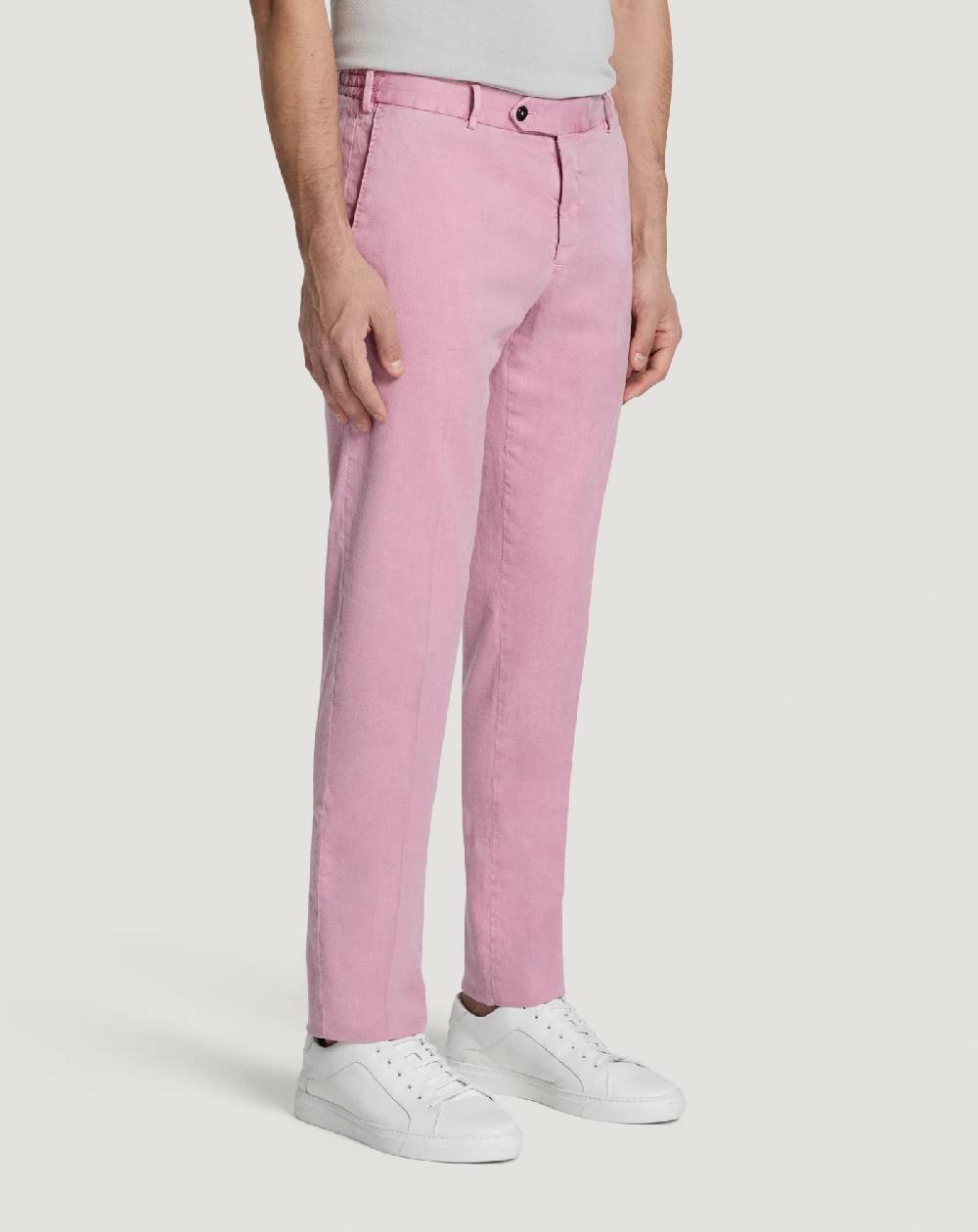 Pt Torino Pantaloni Slim in lino stretch délavé Outlet