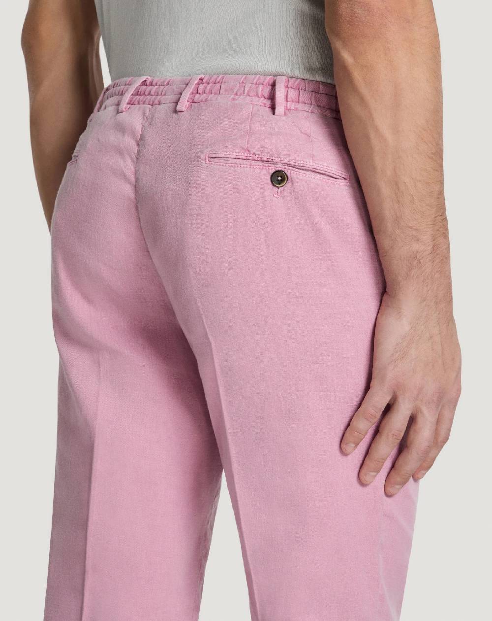 Pt Torino Pantaloni Slim in lino stretch délavé Outlet