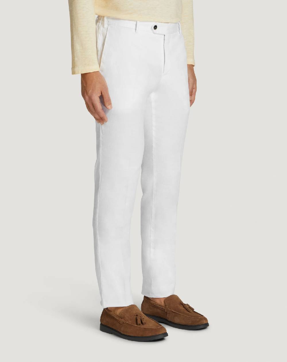 Pt Torino Pantaloni Slim in lino stretch délavé Hotsell