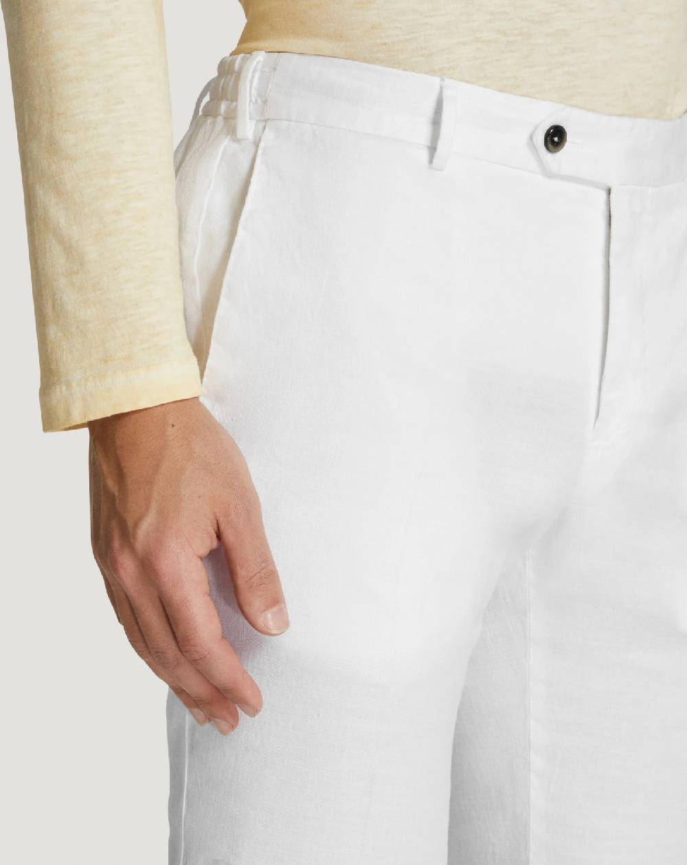 Pt Torino Pantaloni Slim in lino stretch délavé Hotsell
