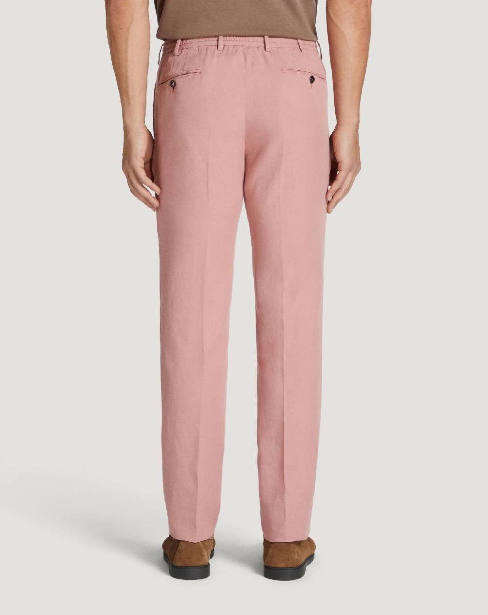Pt Torino Pantaloni Slim in cotone e lino batavia Saldi Di Fabbrica