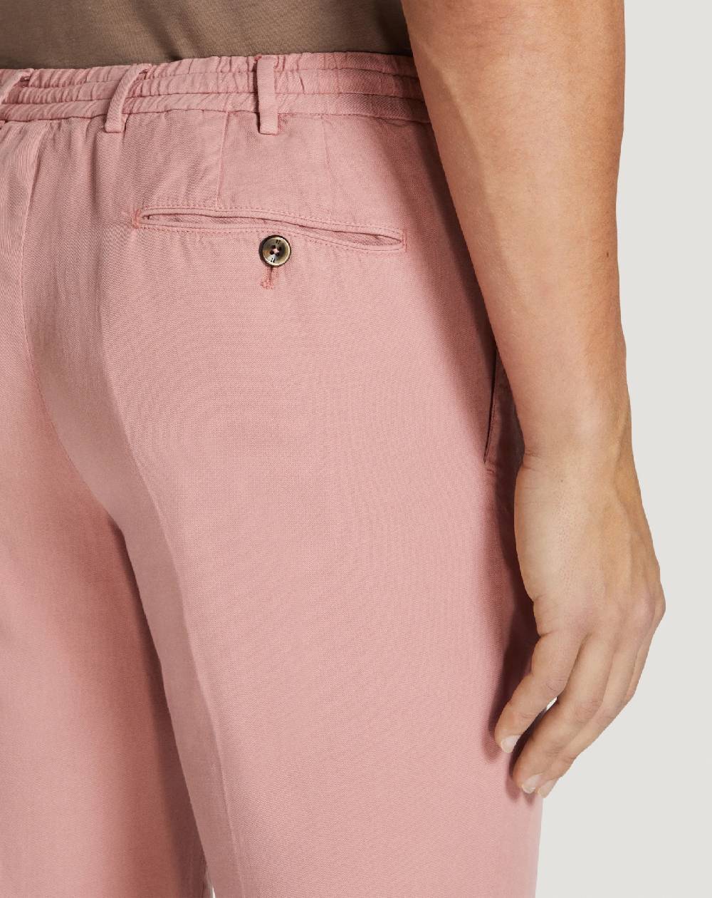 Pt Torino Pantaloni Slim in cotone e lino batavia Saldi Di Fabbrica