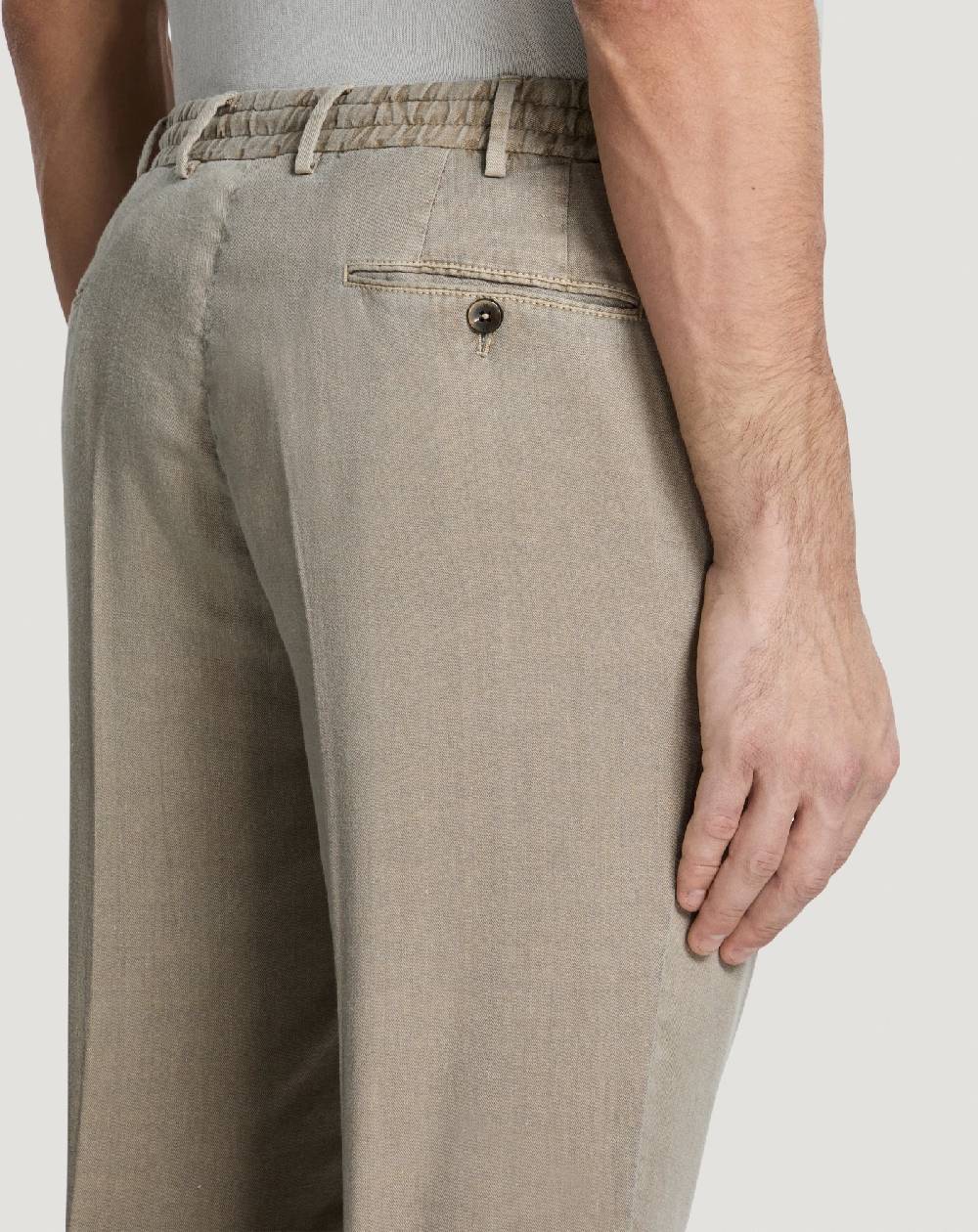 Pt Torino Pantaloni Slim in lino stretch délavé 2025