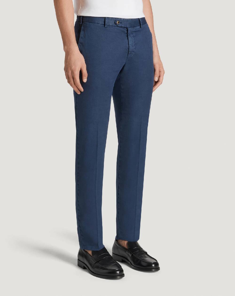 Pt Torino Pantaloni Slim in lino stretch délavé Italia