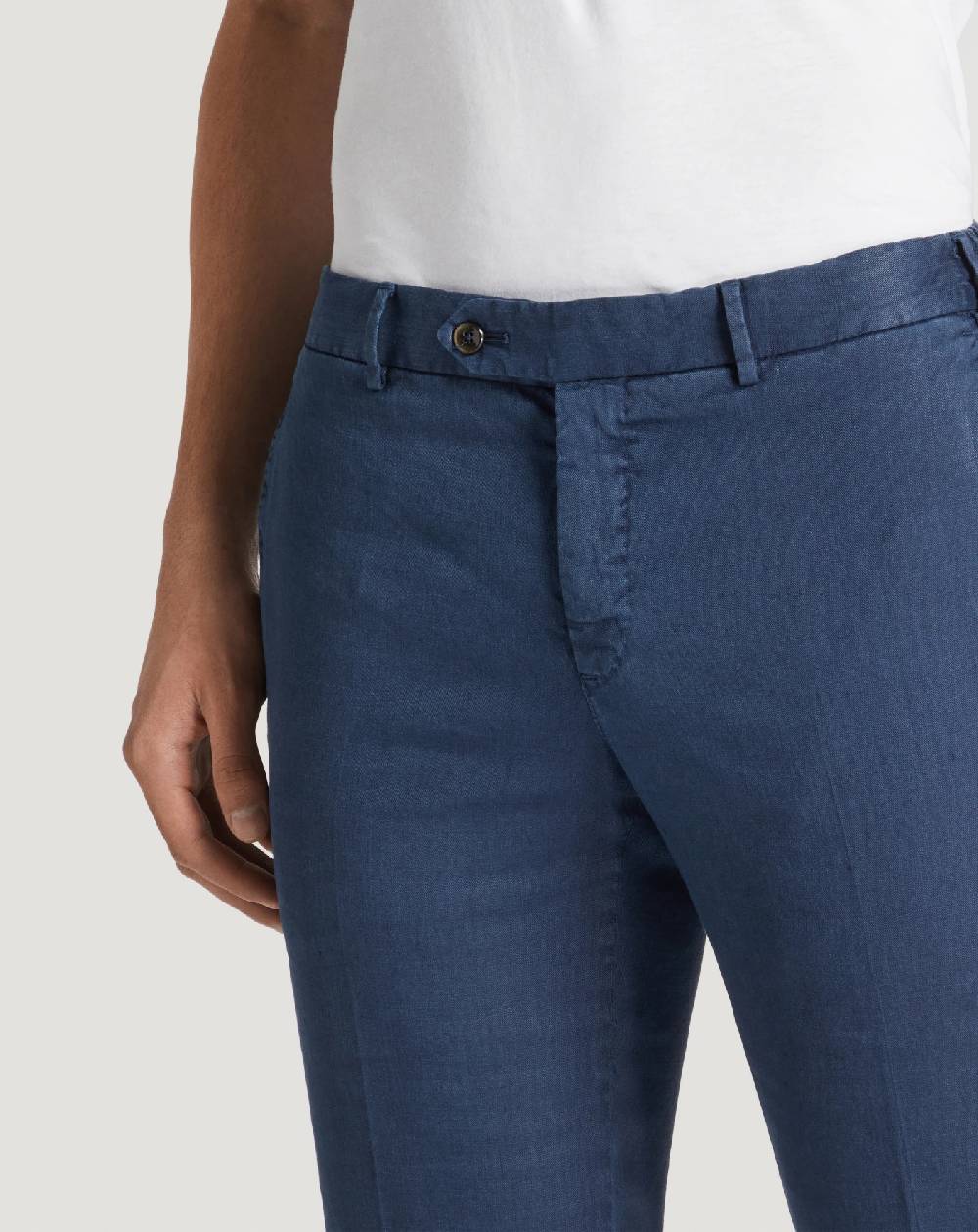 Pt Torino Pantaloni Slim in lino stretch délavé Italia