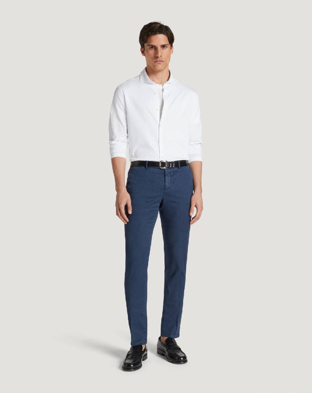 Pt Torino Pantaloni Slim in lino stretch délavé Italia