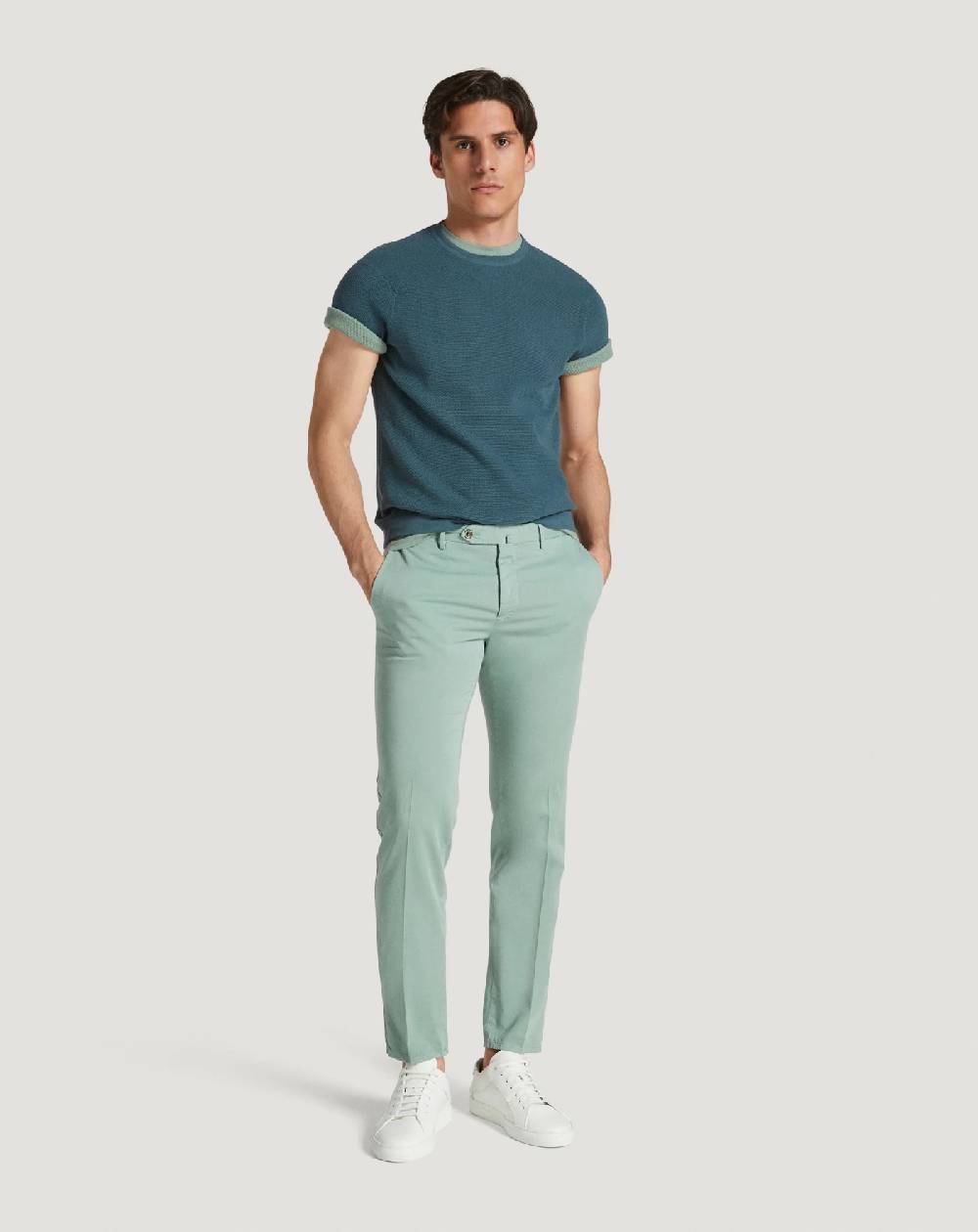 Pt Torino Pantaloni Slim in silkochino In Linea