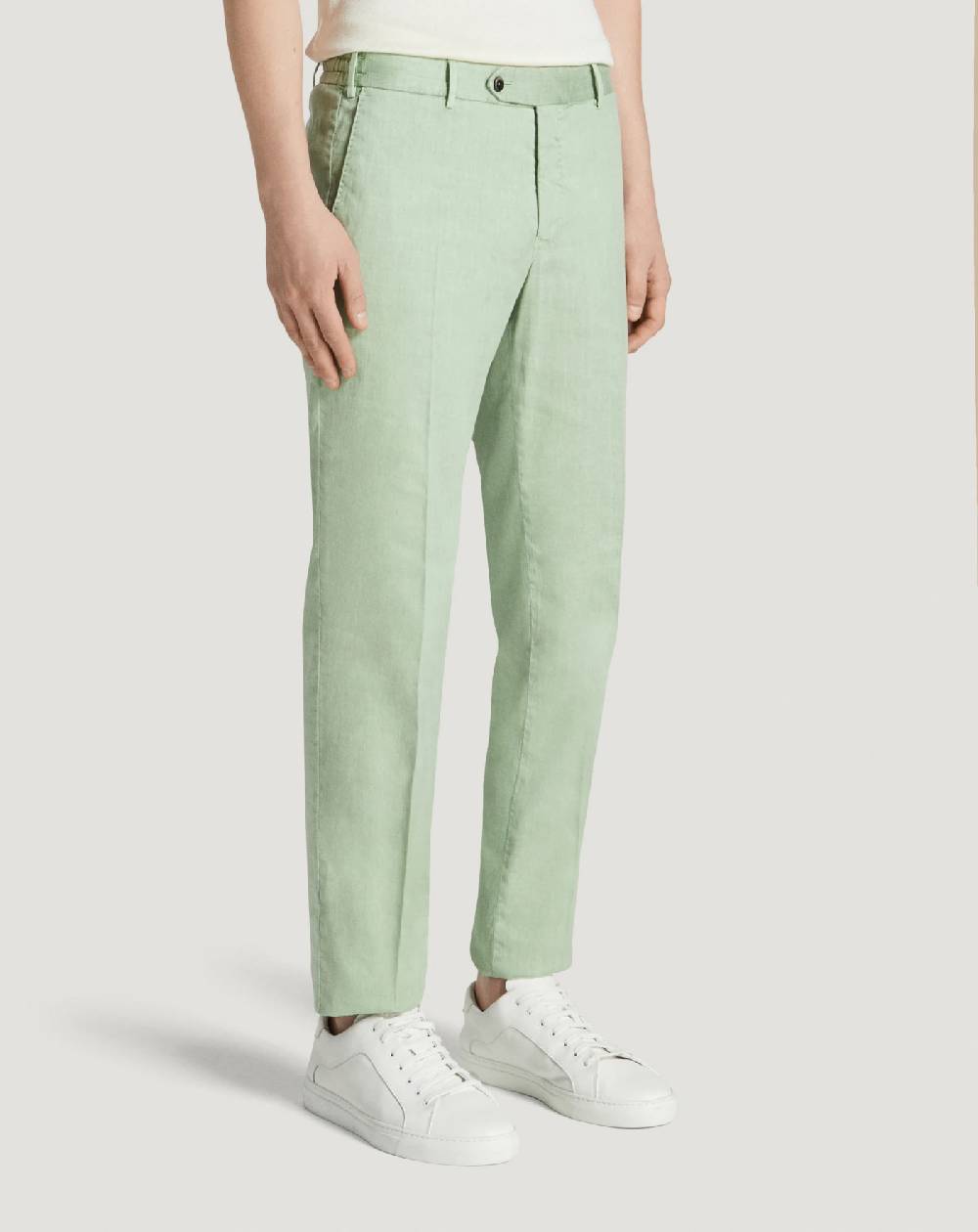 Pt Torino Pantaloni Slim in lino stretch délavé Nuovo