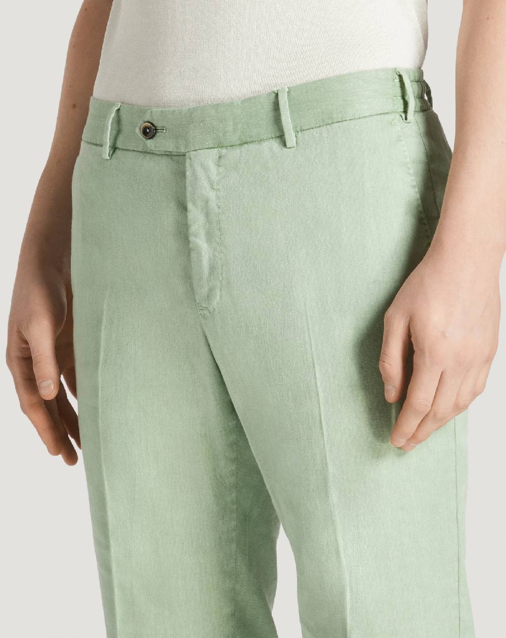 Pt Torino Pantaloni Slim in lino stretch délavé Nuovo