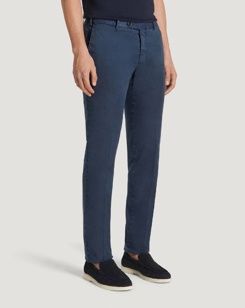 Pt Torino Pantaloni Slim in lino stretch délavé Promozione
