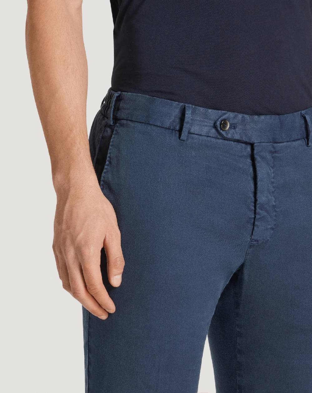 Pt Torino Pantaloni Slim in lino stretch délavé Promozione