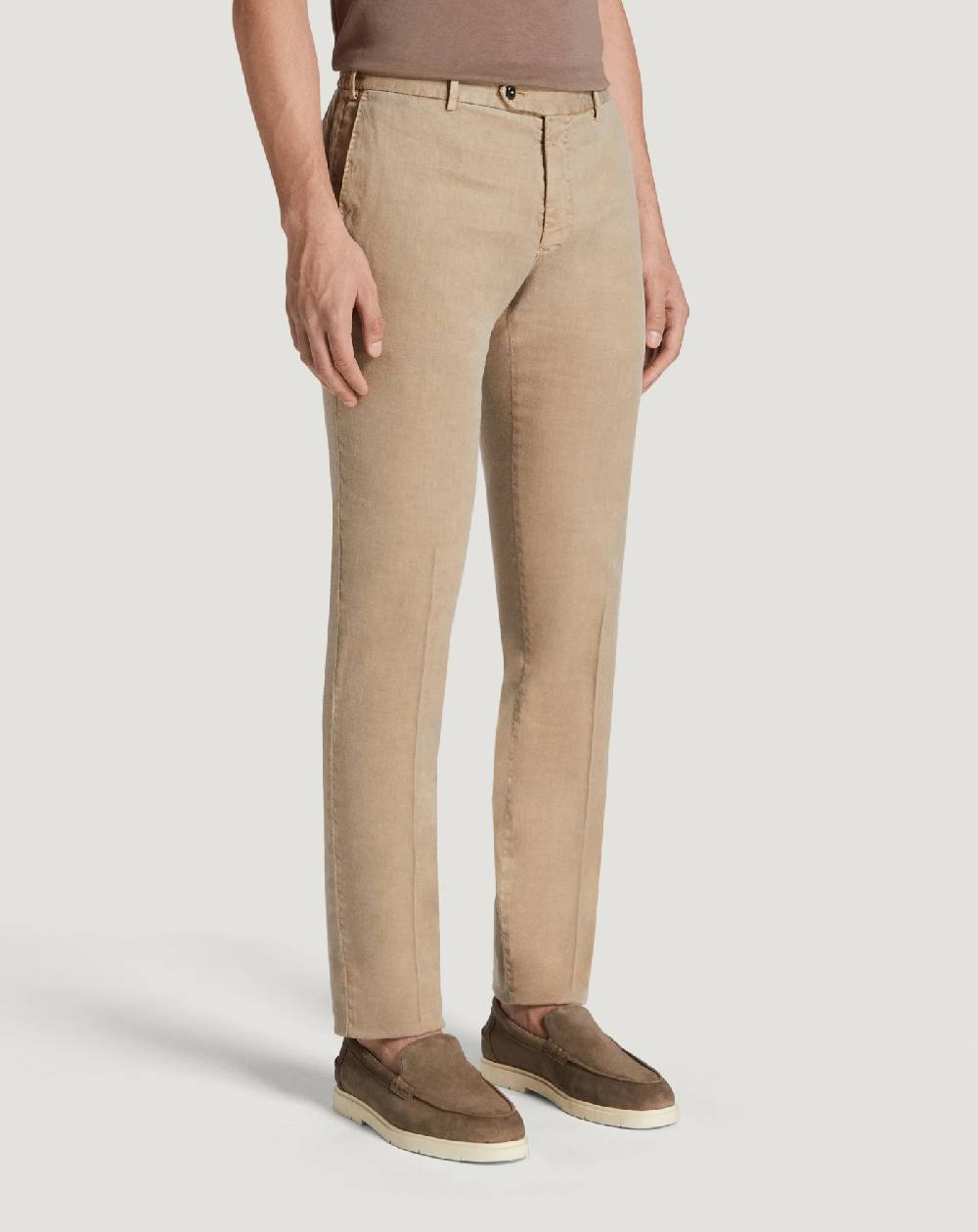 Pt Torino Pantaloni Slim in lino stretch délavé Pezzi Unici
