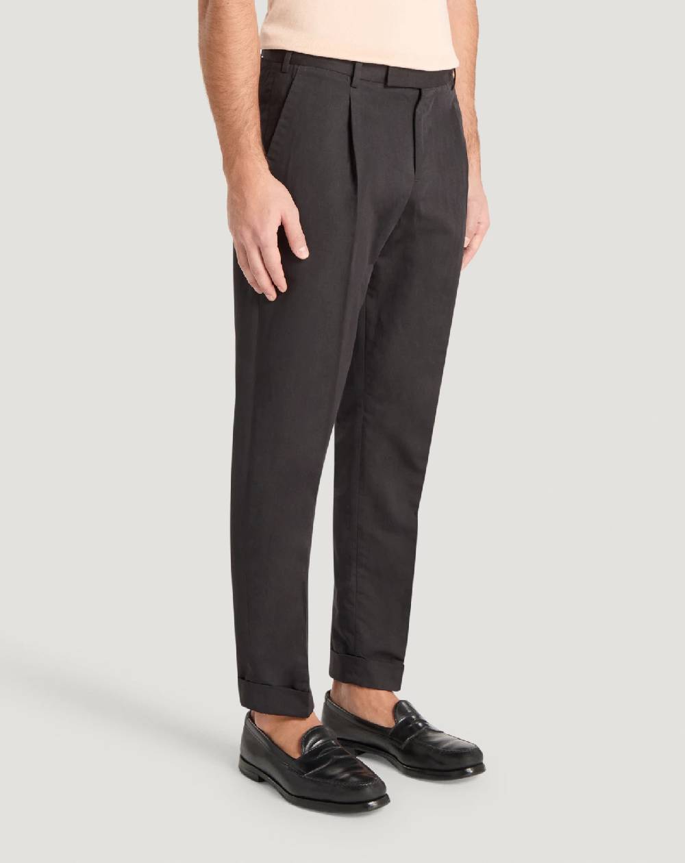 Pt Torino Pantaloni Rebel in gabardina di cotone e lino Promozione Limitata