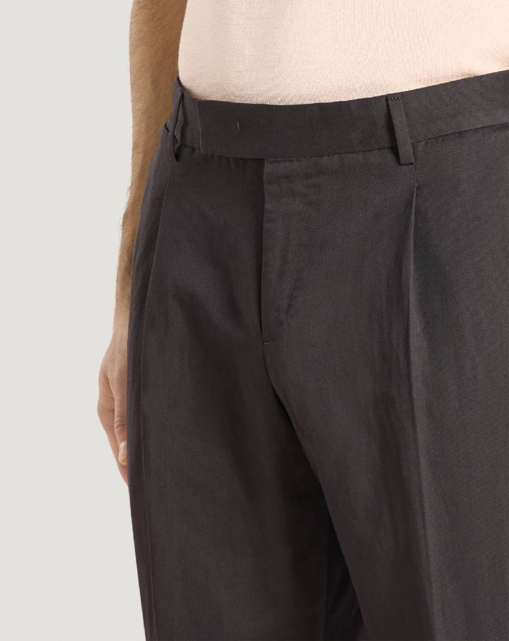 Pt Torino Pantaloni Rebel in gabardina di cotone e lino Promozione Limitata