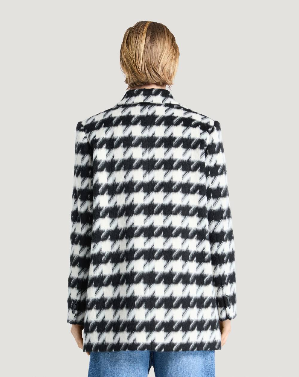 Pt Torino Cappotto in velour pied-de-poule Promozione