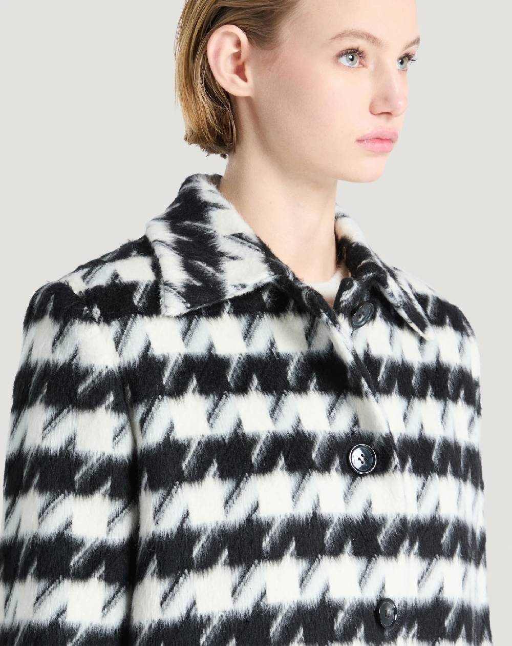 Pt Torino Cappotto in velour pied-de-poule Promozione