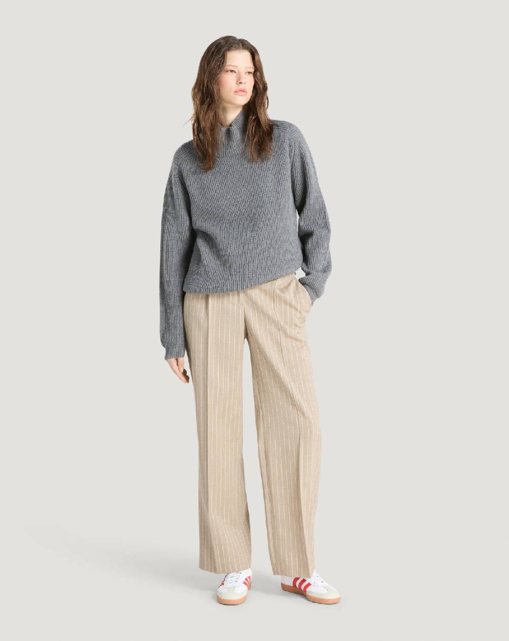 Pt Torino Pantaloni Isabel in lana mouliné Promozione Limitata