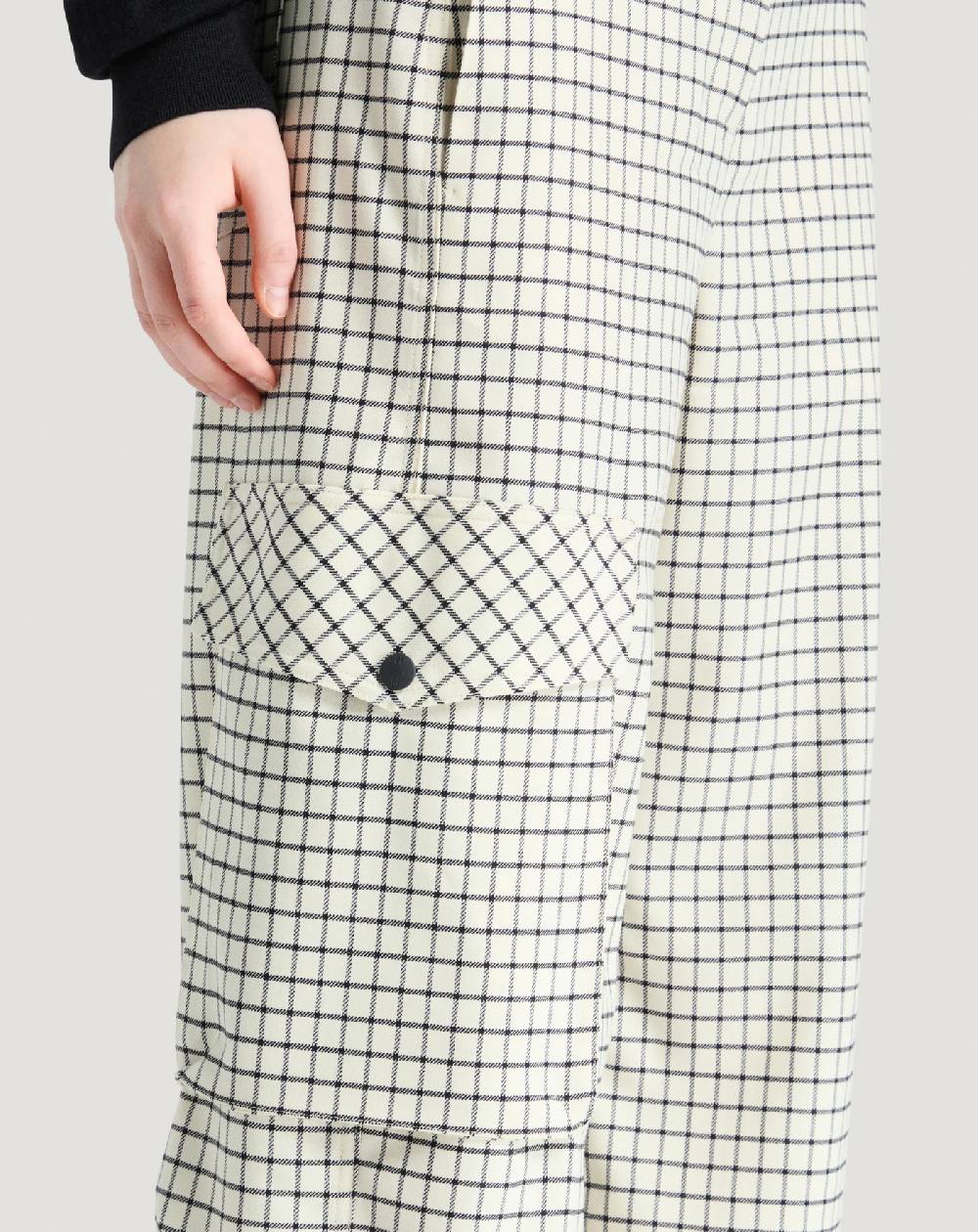Pt Torino Pantaloni Giselle in lana stretch check Prezzo Ridotto
