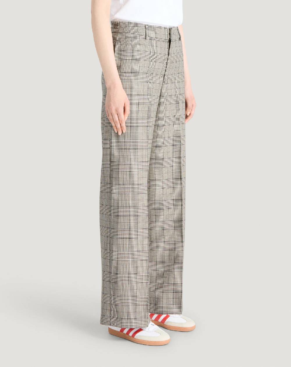 Pt Torino Pantaloni Lorenza in lana check Sconto