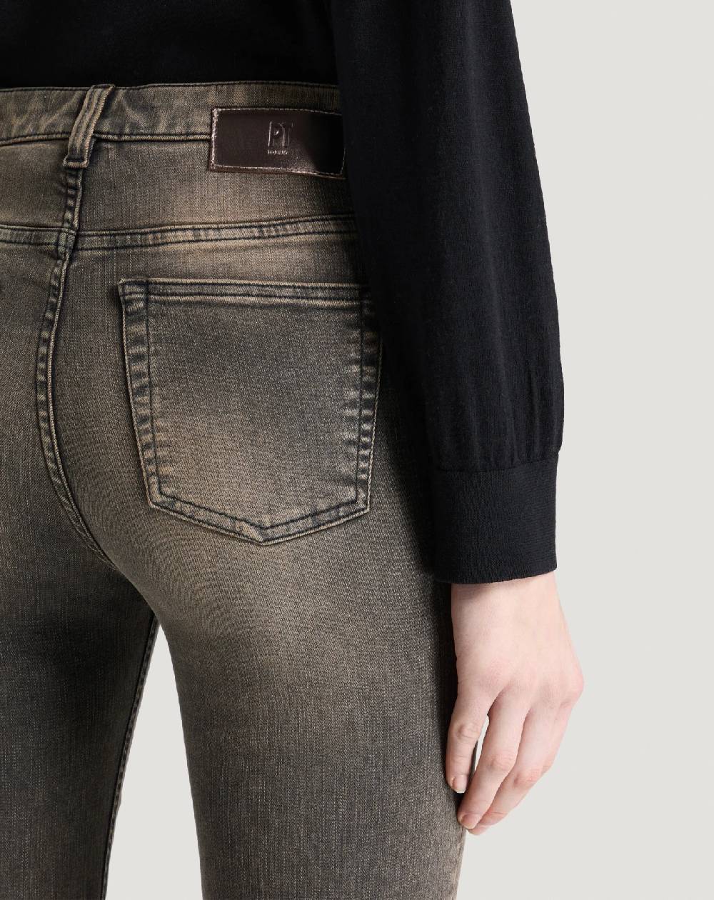 Pt Torino Jeans Kim in black denim stretch Vendite Flash