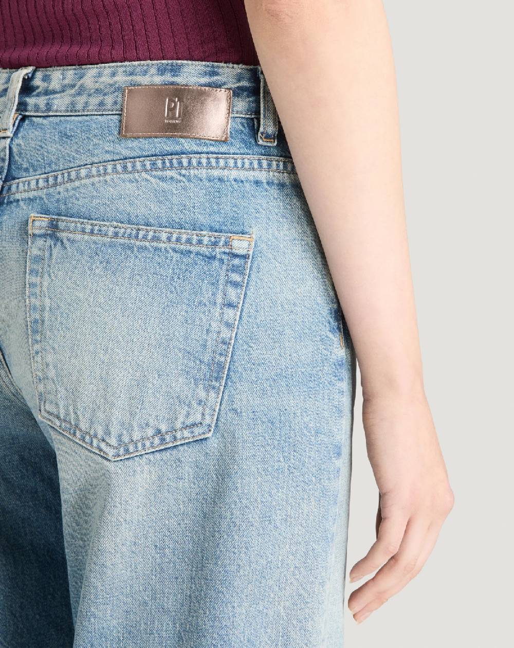 Pt Torino Jeans Tina in denim indigo di cotone In Linea