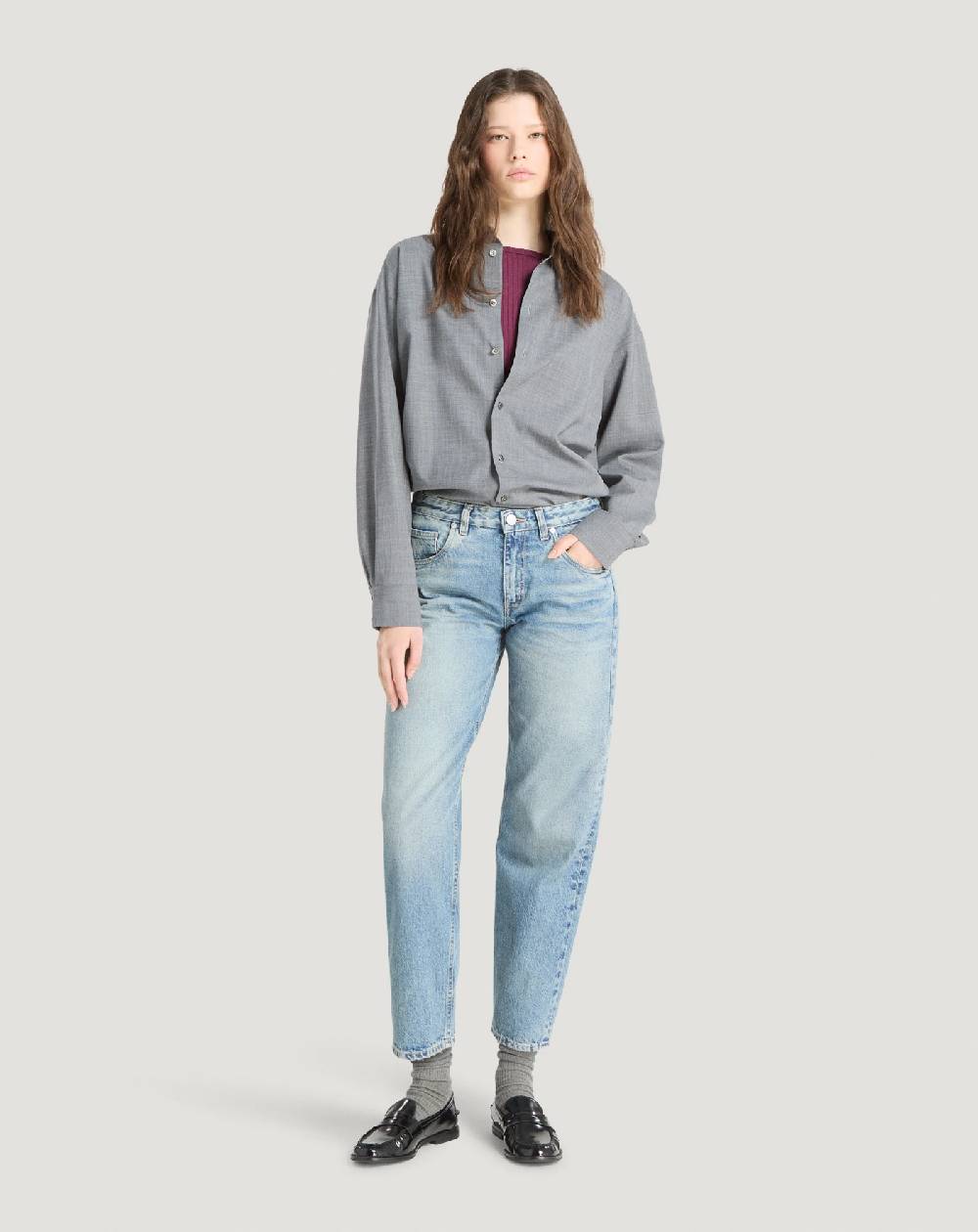 Pt Torino Jeans Tina in denim indigo di cotone In Linea