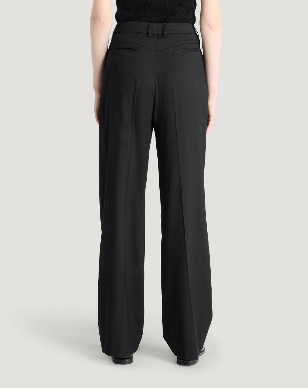 Pt Torino Pantaloni Vivian in twill di lana fluida Vendita