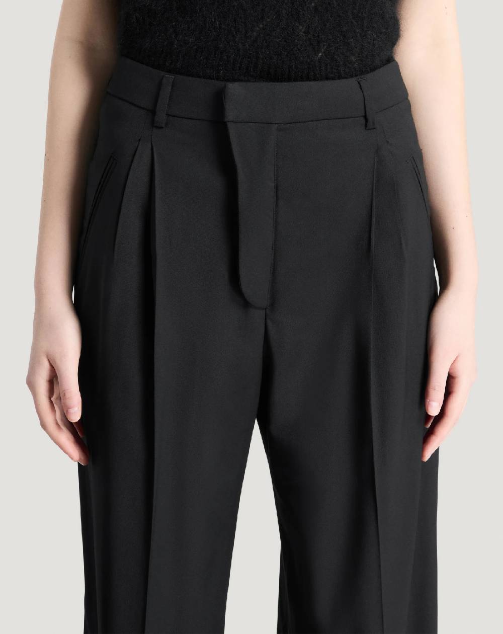 Pt Torino Pantaloni Vivian in twill di lana fluida Vendita