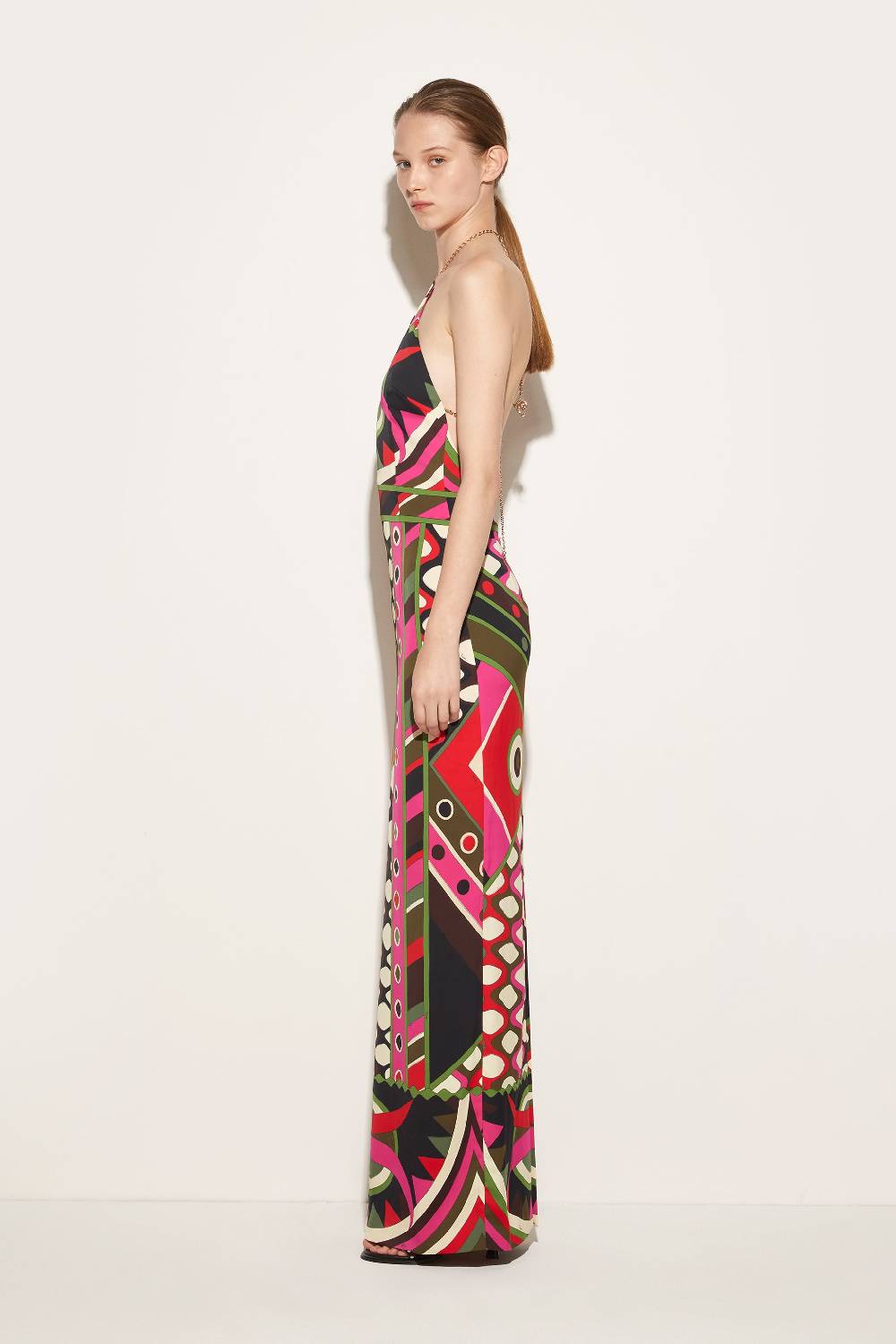 Pucci Abito con stampa Vivara e scollo all'americana Qualità