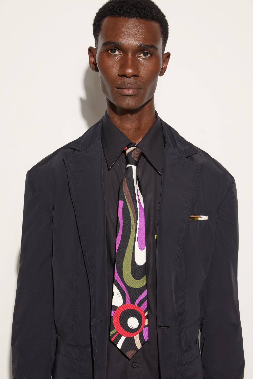 Pucci Cravatta in seta con stampa Marmo Sconto